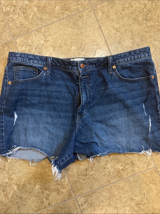 Universal Thread Pants - Universal Thread Dark Blue Distressed Denim Cutoff Shorts